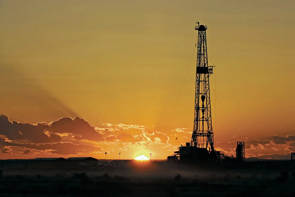 Sunset in the Permian basin in the US.