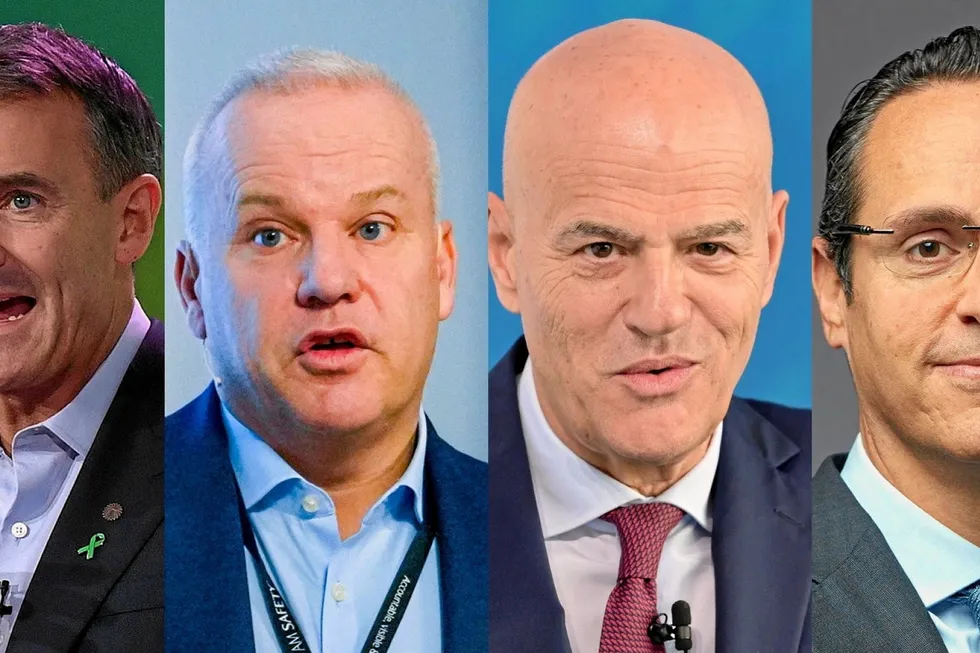 European oil major chief executives (from left) Bernard Looney of BP, Anders Opedal of Equinor, Claudio Descalzi of Eni and Shell’s Wael Sawan.
