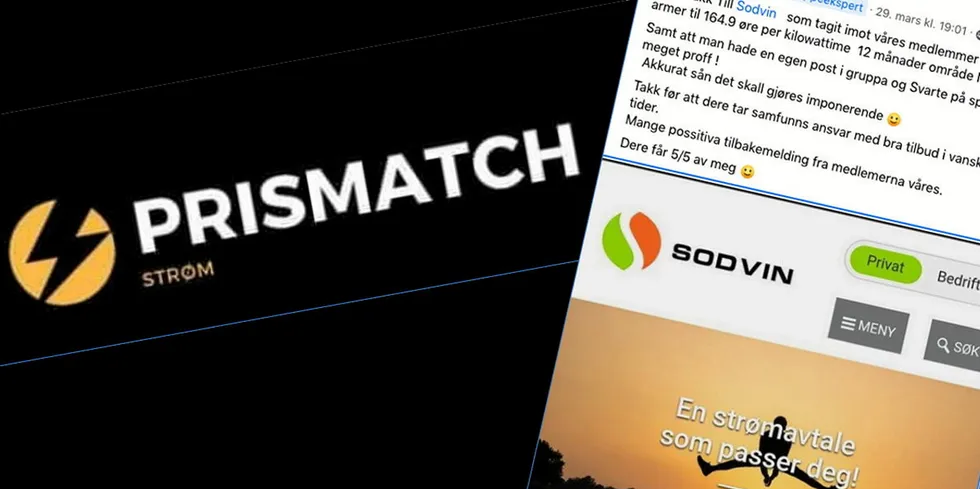 I Facebook-gruppa Prismatch Strøm ble fastprisavtale fra Sodvin anbefalt. Det ga solid kundevekst.