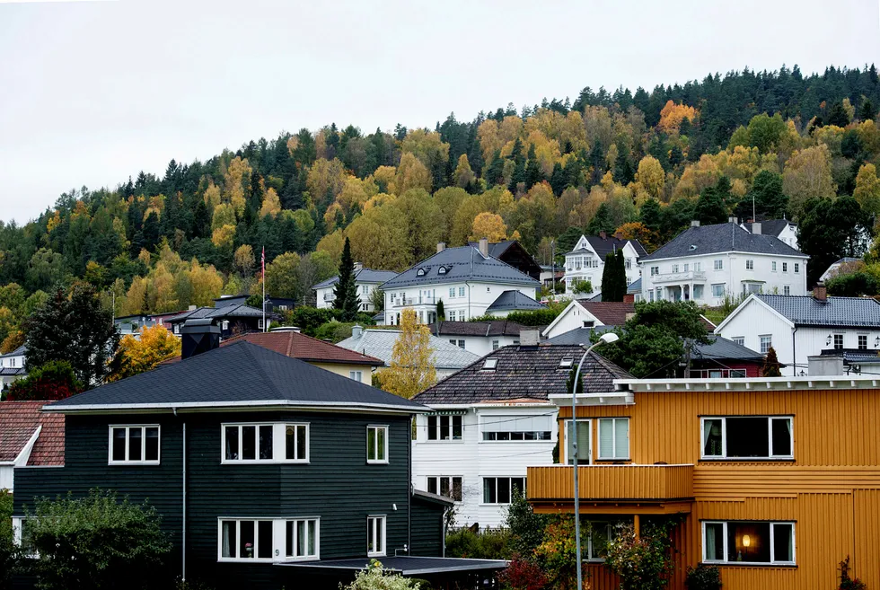 Flere nordmenn tror boliglånsrenten skal opp. Her fra Drammen. Foto: Elin Høyland