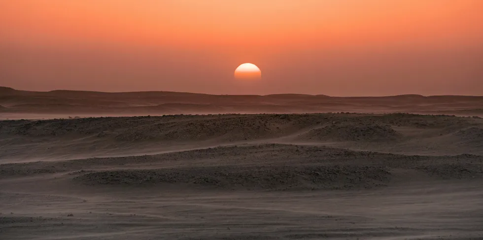 Sunset in the sunny Dhofar region of southern Oman.