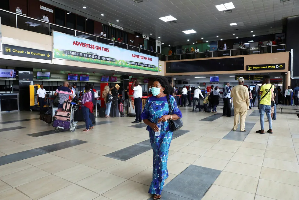Mohammed International Airport in Lagos, Nigeria: travel ban on passengers from 13 countries from Saturday 21 March