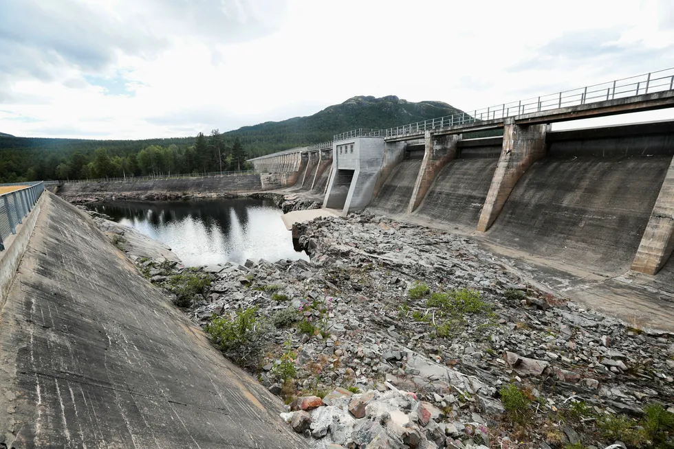 Det har vært lite vann i Pålsbudammen i sommer, en dam som regulerer Pålsbufjorden øverst i Numedalslågen i Hol og Nore og Uvdal kommuner.