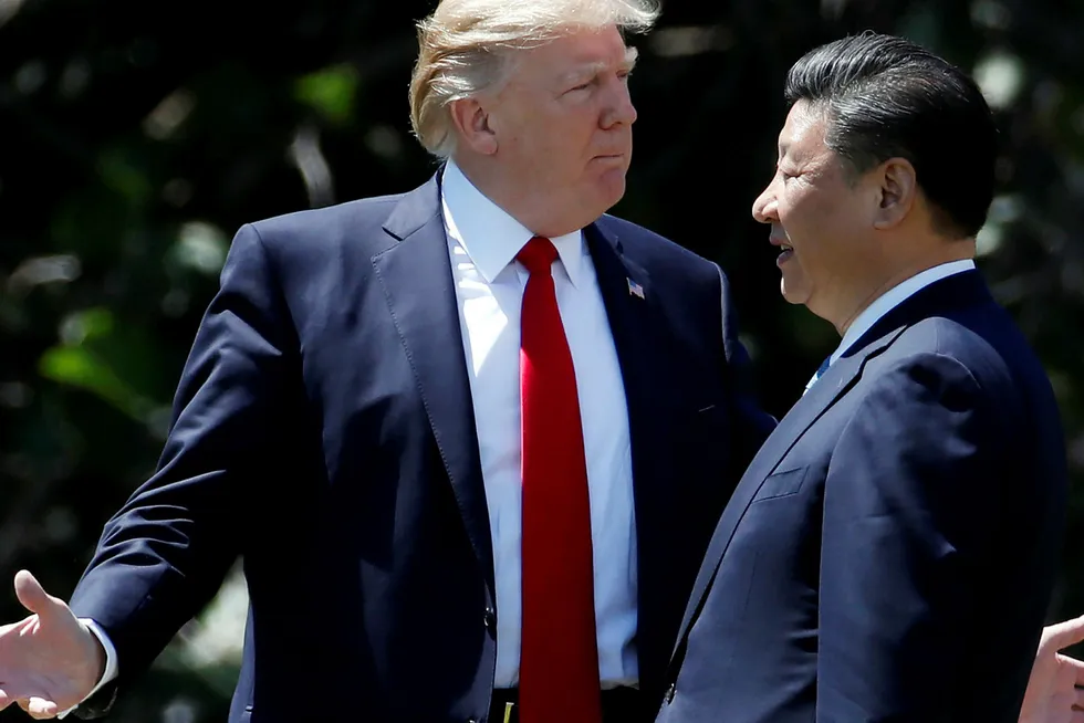 USAs president Donald Trump sammen med Kinas president Xi Jinping.