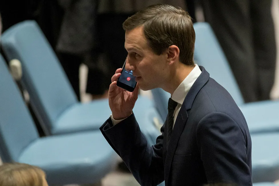 Jared Kushner i FNs sikkerhetsråd i forrige uke. Foto: (AP Photo/Mary Altaffer)