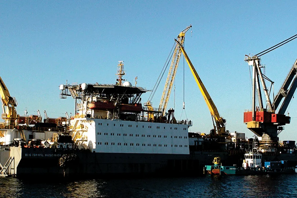 Repairs: the pipelay barge Israfil Huseynov