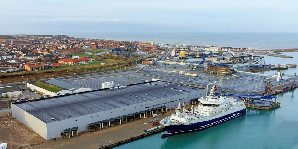 «Norwegian Gannet» ved kai i Hirtshals