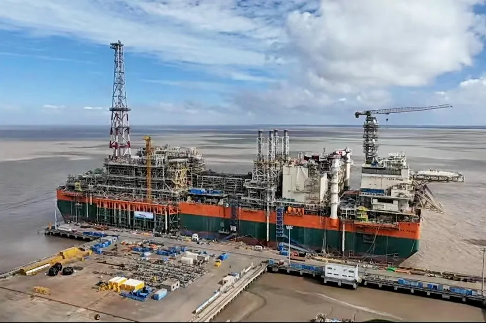 Before impact: Cosco completed BP’s Tortue FPSO in China just days befor its yard was hit by a typhoon