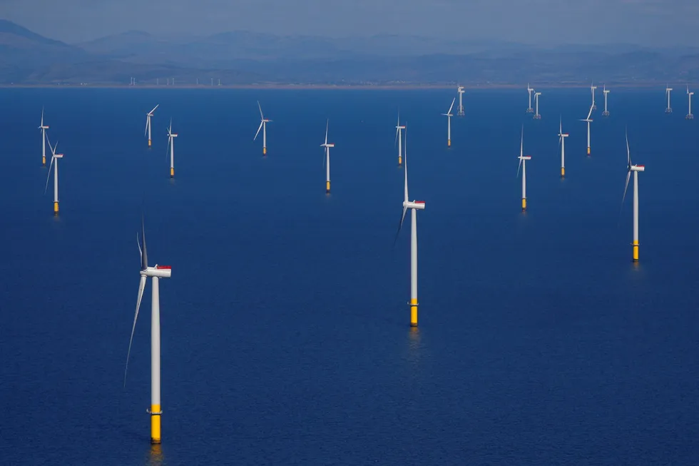 Offshore wind: the Walney Extension project operated by Orsted off the coast of Blackpool, UK