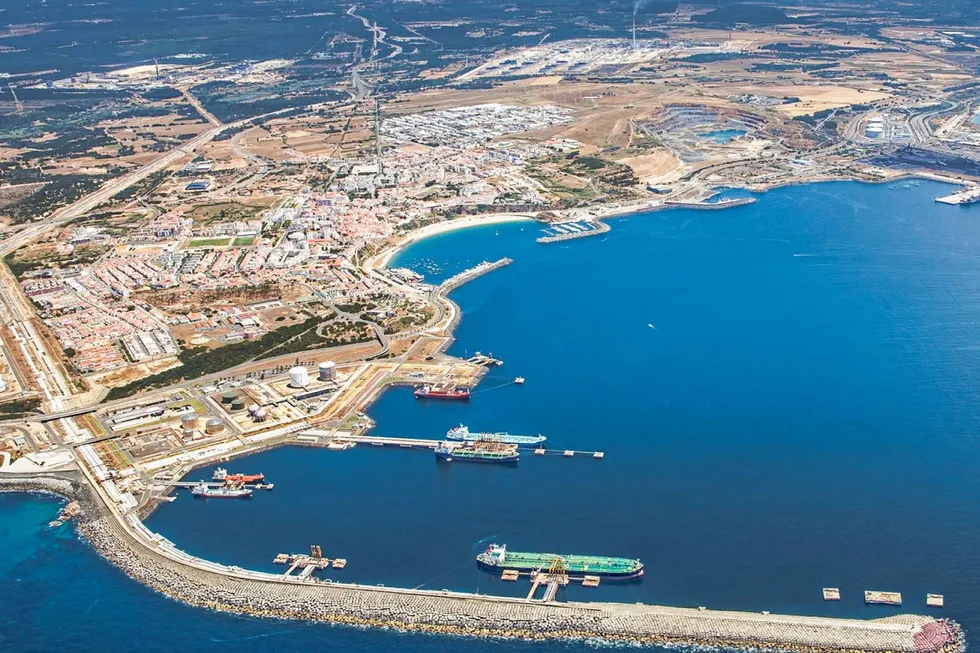 Green hydrogen: An aerial view of the Port of Sines, Portugal, where the 500MW project will be built