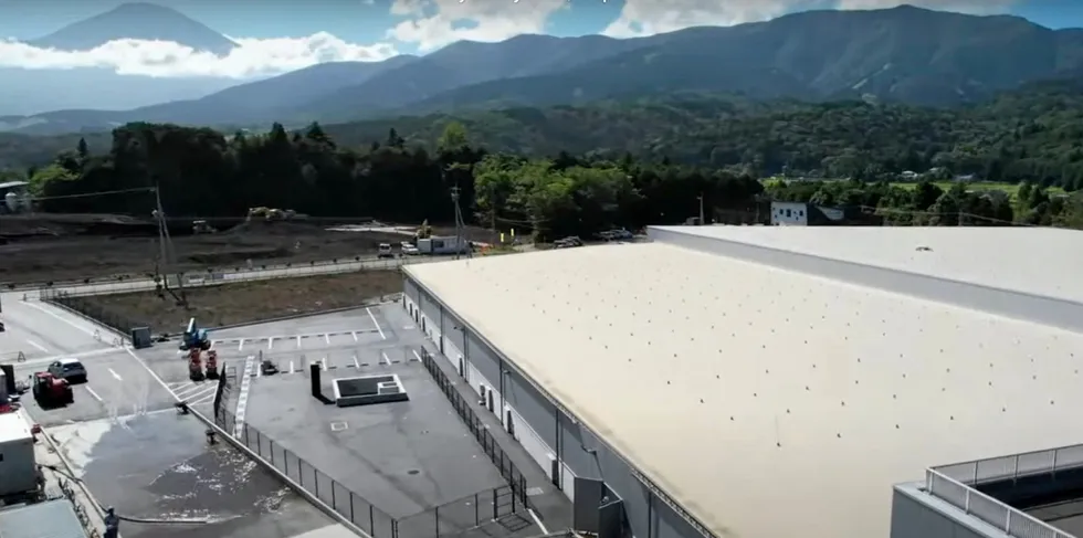 Proximar's land-based salmon farm in Japan with Mount Fuji looming in the background.