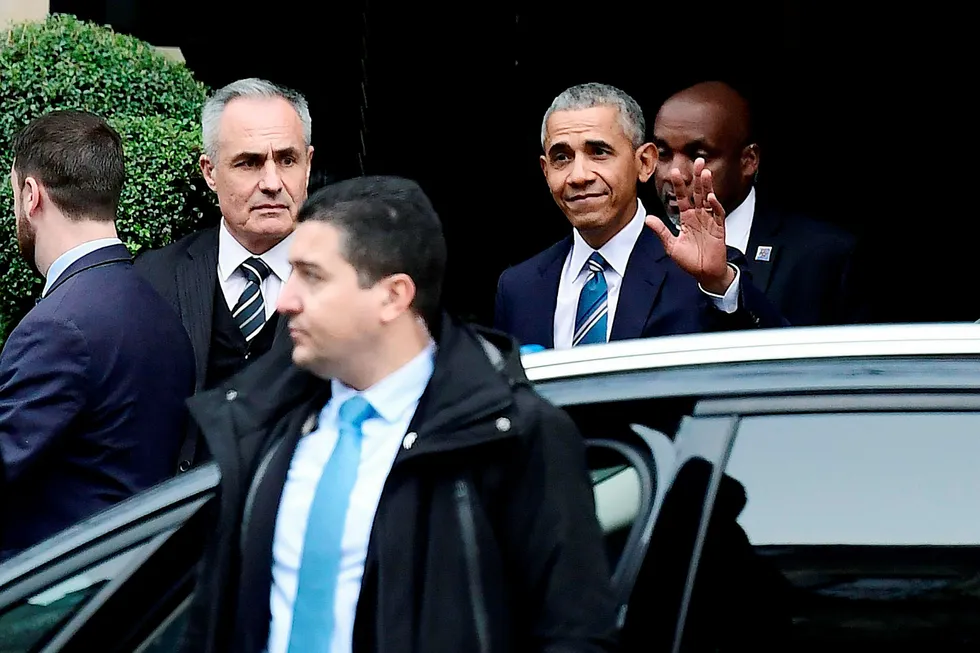 Ekspresident Barack Obama besøkte i helgen Paris, hvor han var æresgjest på Les Napoleons konferanse om nyskapende kommunikasjon. Foto: Martin Bureau/AFP/NTB scanpix