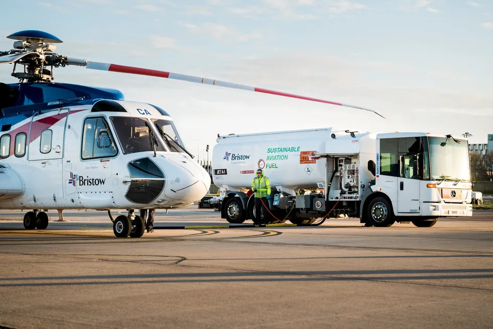 Sustainability: the Bristow demonstration flight being fuelled up