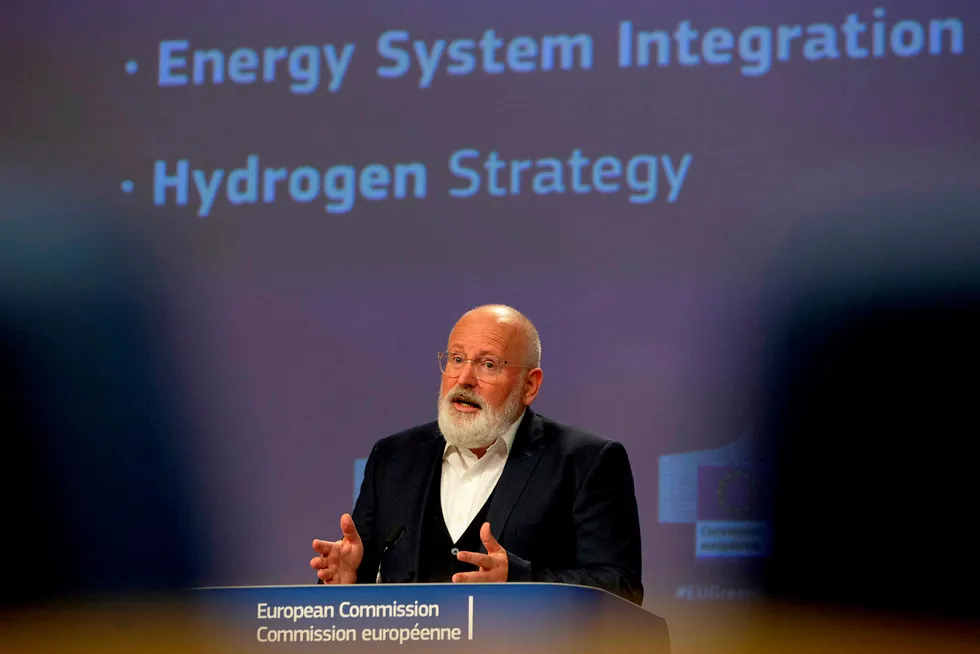 Europakommisjonens visepresident, ansvarlig for EUs nye «Green Deal», Frans Timmermans, presenterte EUs hydrogenstrategi 8. juli i år.