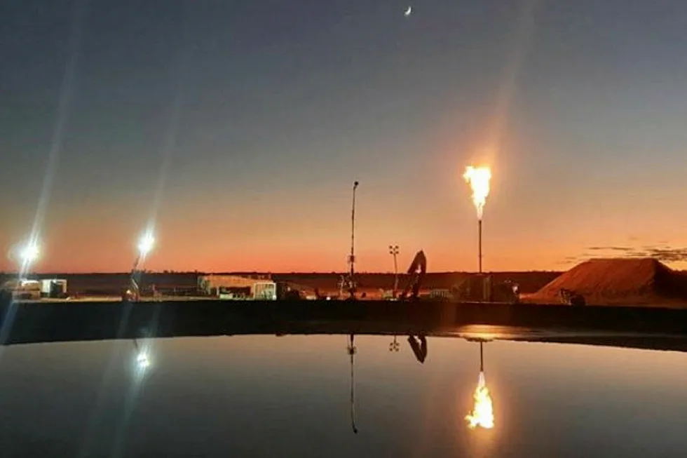 Cooper basin: gas flaring at the Vali field onshore Queensland