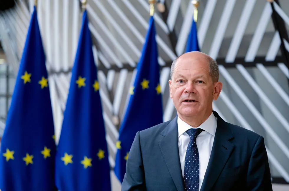 German Chancellor Olaf Scholz in Brussels.