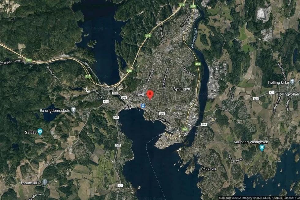 Området rundt Heibergs gate 5, Larvik, Telemark og Vestfold