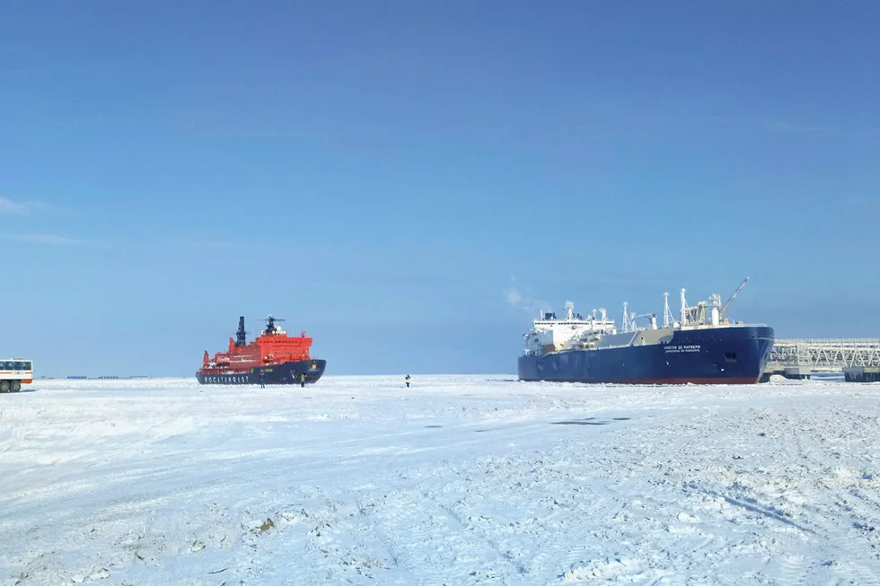 Room for expansion: an LNG carrier docked at the port of Sabetta, Yamalo-Nenets district, West Siberia