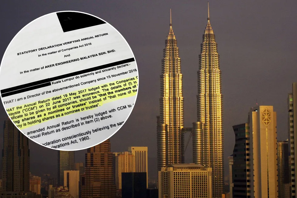I denne erklæringen innrømmer en Aker Solutions-direktør at selskapet har gitt feilaktige opplysninger til myndighetene i Malaysia.