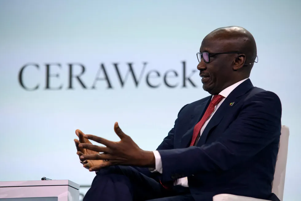 Mele Kyari, chief executive of stated-owned Nigerian National Petroleum Company, speaking at CERAWeek.