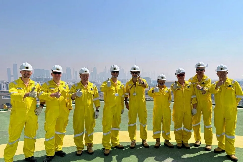 Happy workers: Yinson staff at Dubai Drydocks