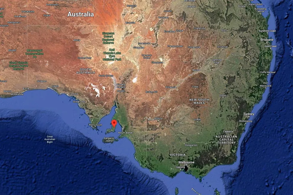 The location of Gold Hydrogen's Ramsay 1 natural hydrogen exploration well in South Australia.