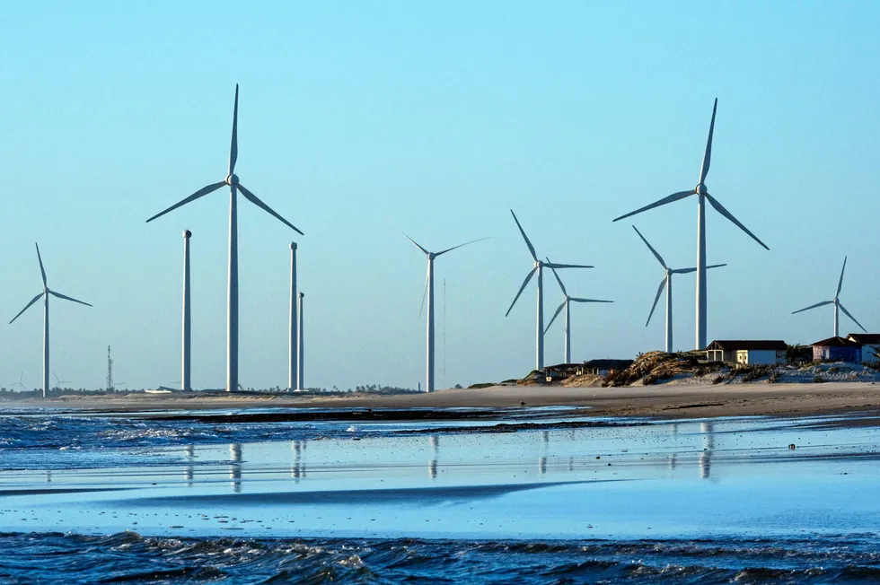 Blades of glory: Brazil hopes to recreate offshore the success of its onshore wind farms, such as along the coast at Prainha do Canto Verde, near Aracati