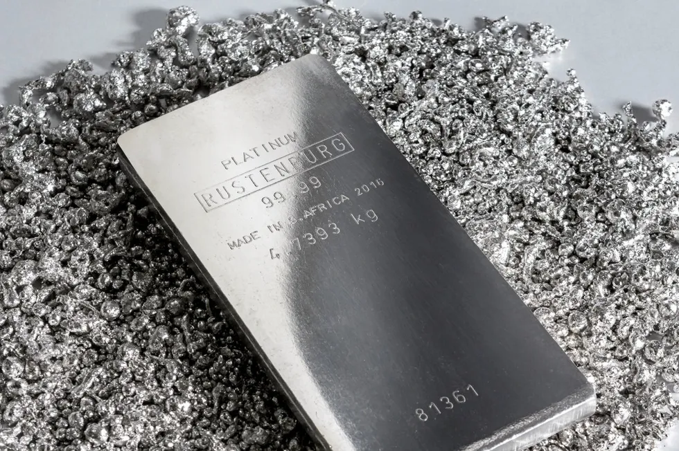 A platinum bar produced by Anglo American in South Africa.