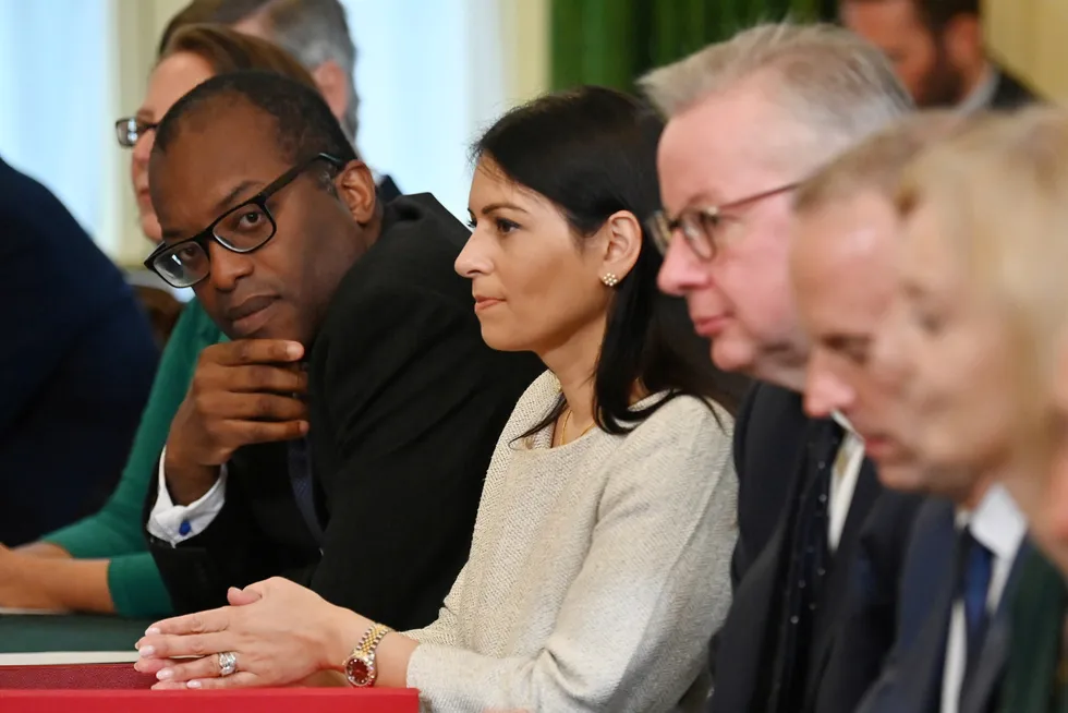 Crunch meetings: (left to right) UK Business & Energy Secretary Kwasi Kwarteng, Home Secretary Priti Patel and Housing Secretary Michael Gove attend the first cabinet meeting since Prime Monister Boris Johnson reshuffled his cabinet last week