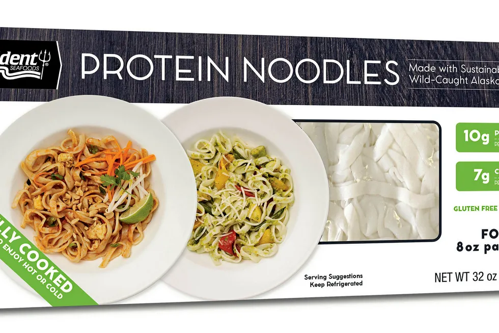 Trident 10g Protein Noodles are aimed at grocery store's prepared foods section.