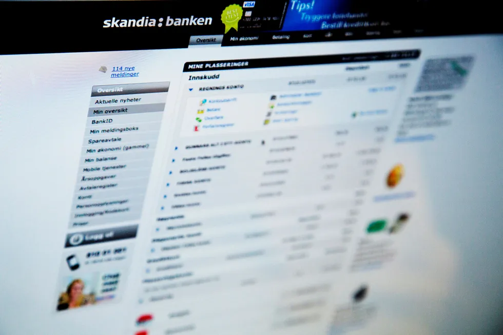 Skandiabankens nettbank.