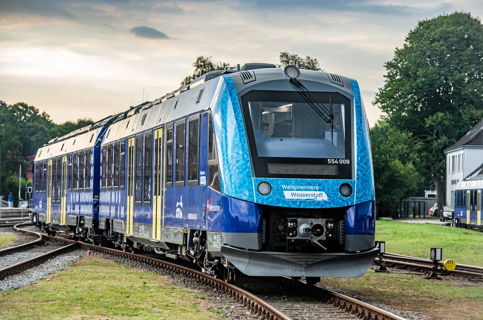 One of the Alstom Coradia iLint hydrogen trains that began service in Lower Saxony from August 2022.