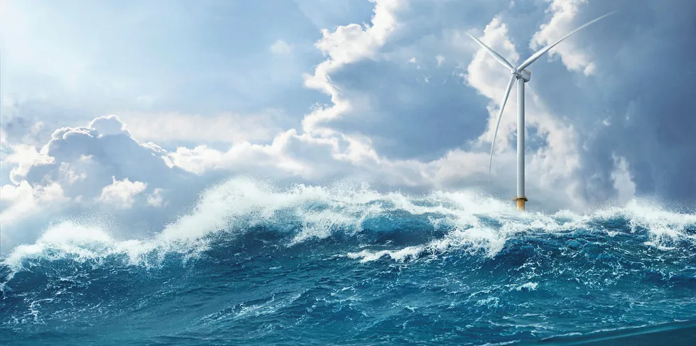 CGI of Siemens Gamesa's 14MW offshore wind turbine, the SG14.0-222DD