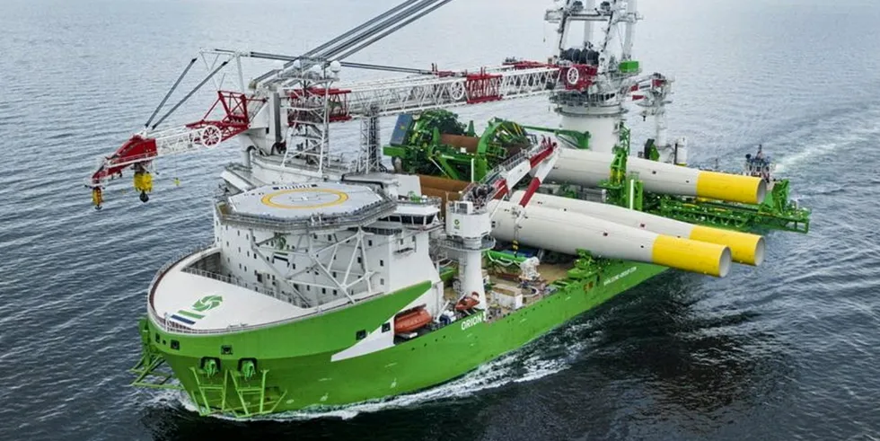 Wind installation vessel Orion has started driving monopiles for the US' first commercial offshore wind farm, Vineyard Wind.