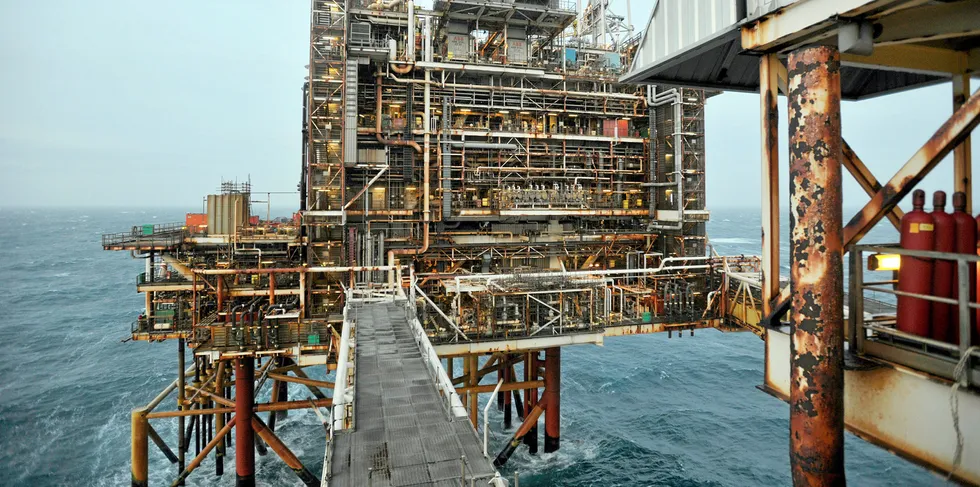 A general view of the BP ETAP (Eastern Trough Area Project) oil platform in the North Sea.