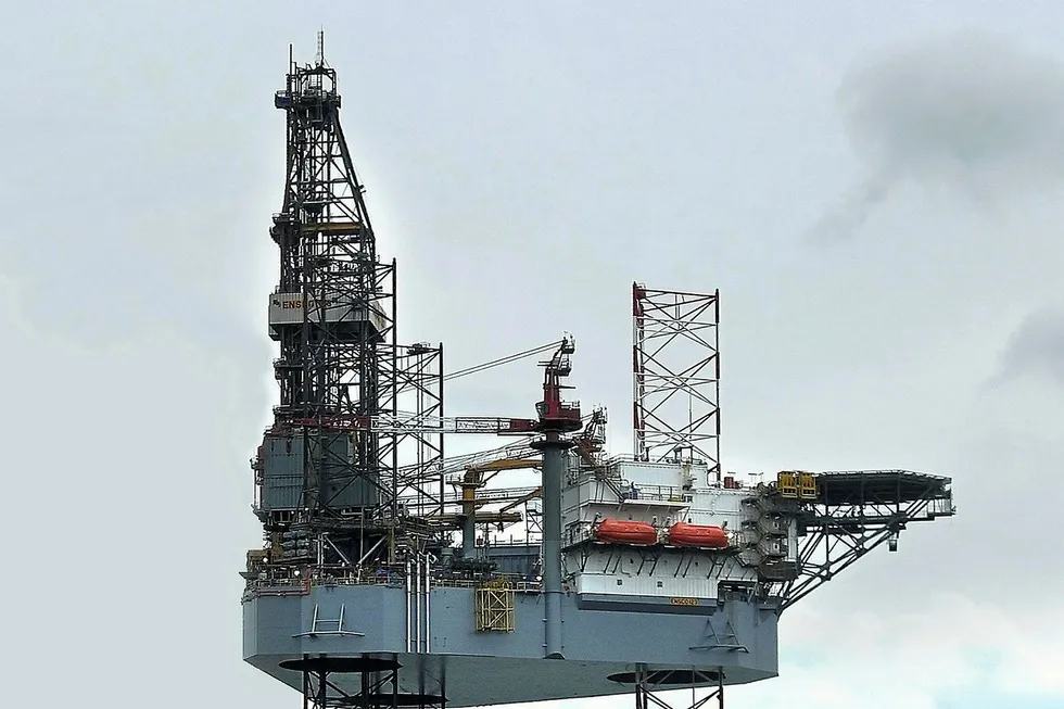 Brand new: the Ensco 123 delivered by Keppel Fels to EnscoRowan