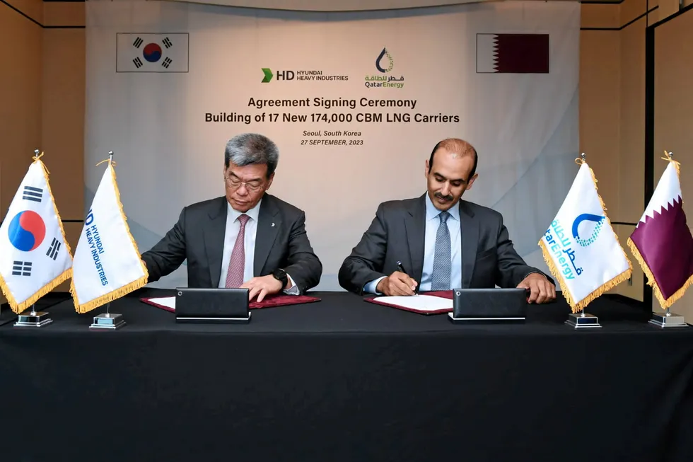 LNG deal: QatarEnergy and Hyundai Heavy Industries signing the historic deal for up to 17 LNG carriers
