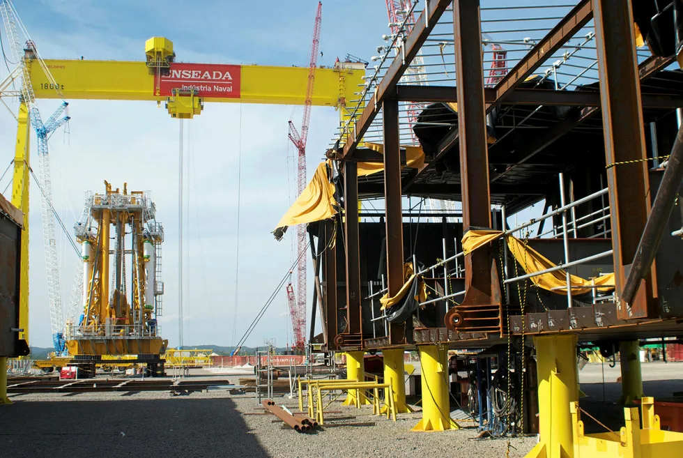 On site: the Estaleiro Enseada Industria Naval shipyard in Bahia state was one of the locations for Sete Brasil contracts