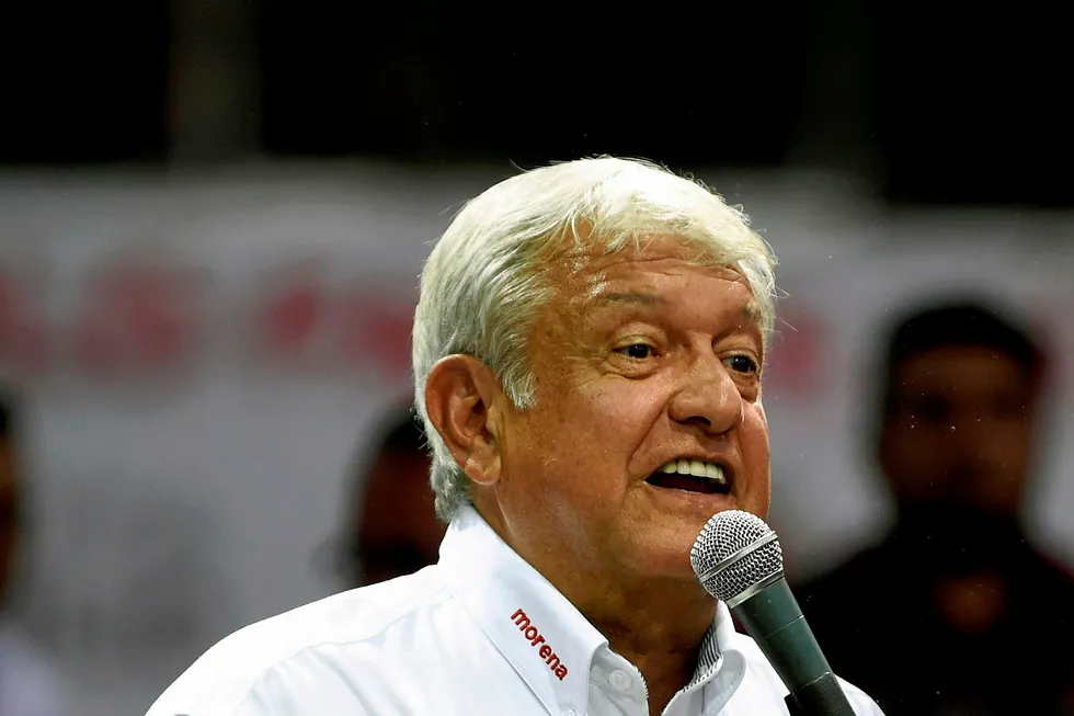 Favourite Mexican presidential candidate for the Morena party, Andres Manuel Lopez Obrador