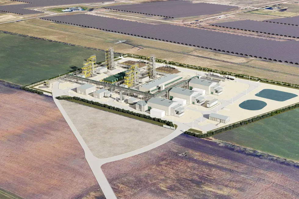 A computer-generated image of European Energy's Kassø e-methanol project.