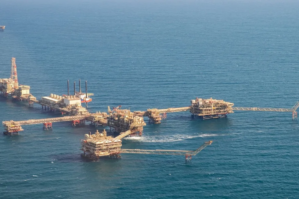 Oilfield expansion: An offshore platform at Adnoc's Lower Zakum oilfield