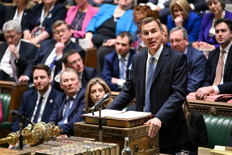 Jeremy Hunt presenterte regjeringens budsjettforslag i Parlamentet onsdag.