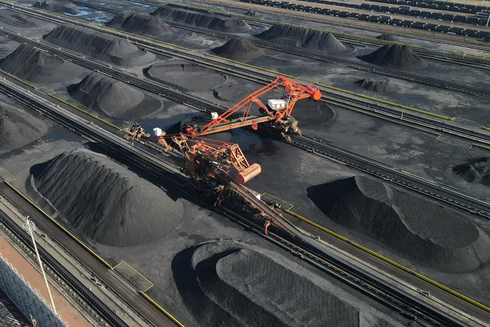 Digging in: the coal terminal at Huanghua port in China’s Hebei province.