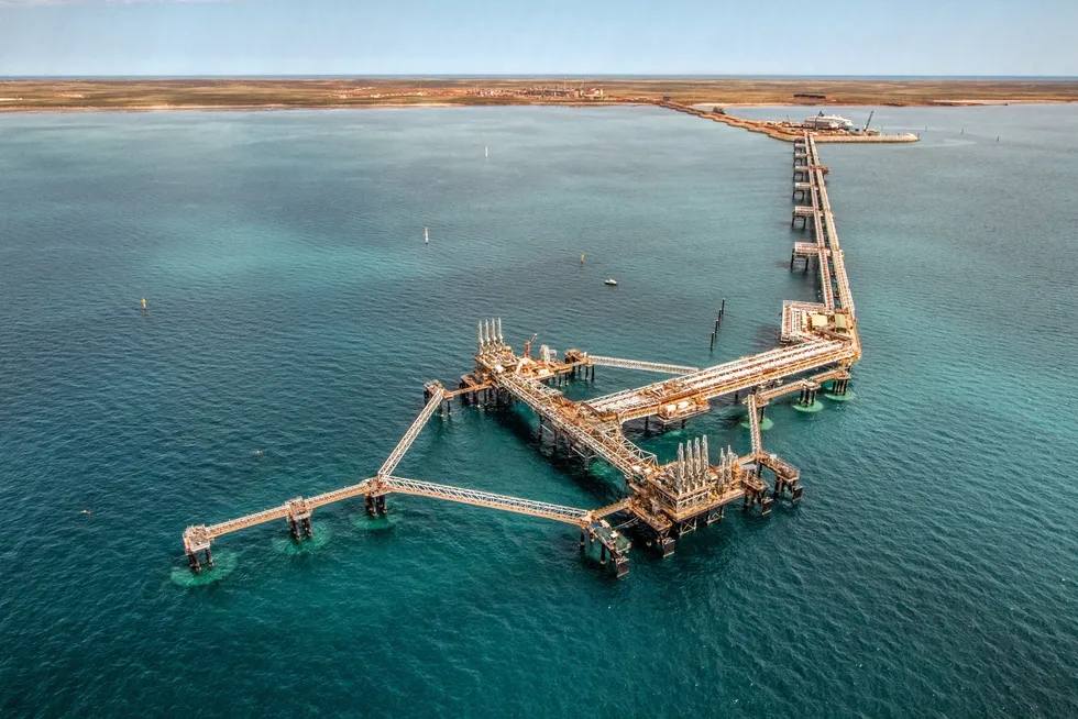 Dispute: the jetty at the Gorgon LNG project in Western Australia