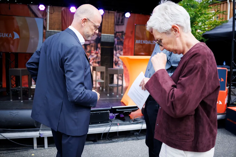 Ole Erik Almlid, administrerende direktør NHO og LO-leder Peggy Hessen Følsvik blir ikke enige om ny IA-avtale.