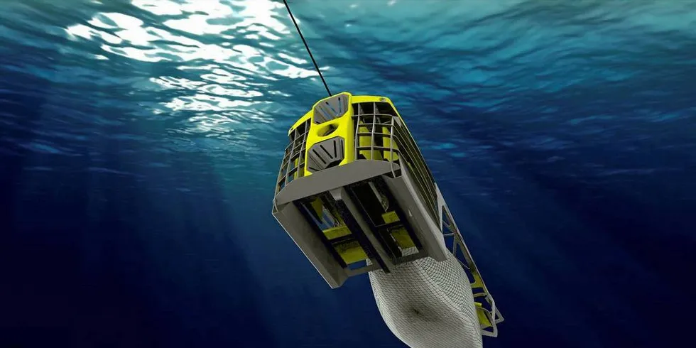 Den undervannsfarkosten Humla, som skal gjøre tråling mer effektivt.Foto: Stø Technology