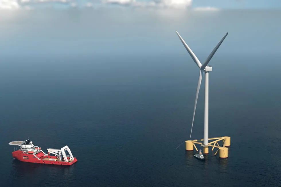 Emissions reduction: a CGI of a Cerulean floating unit in the North Sea