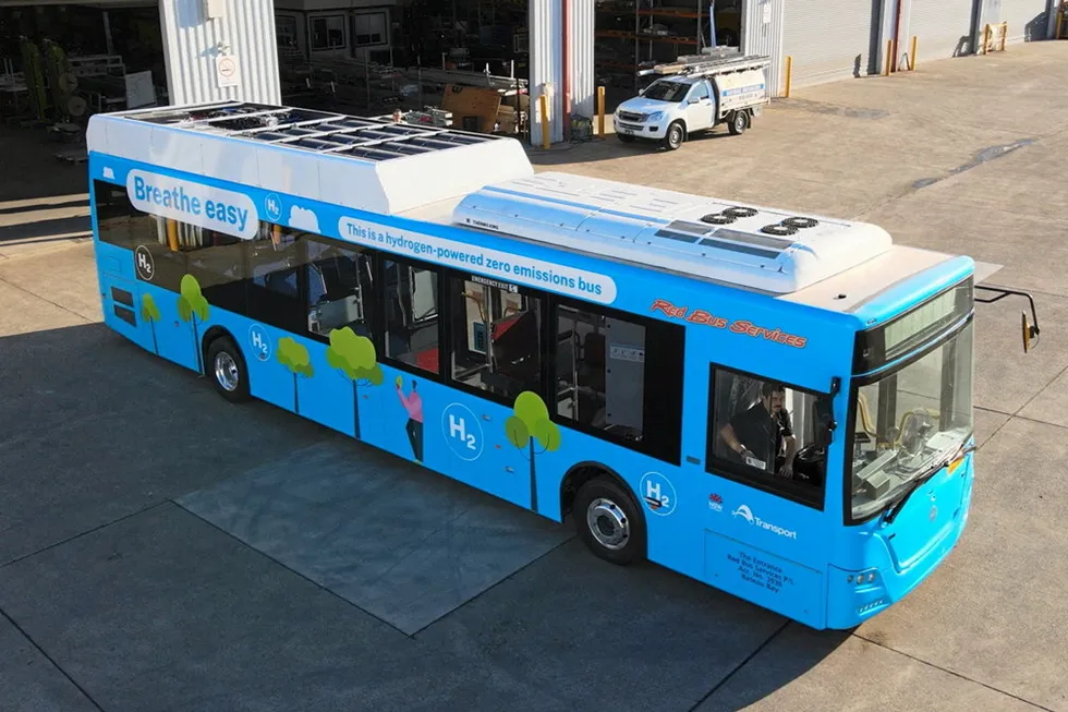The hydrogen bus that will soon be picking up passengers on the Central Coast of New South Wales.