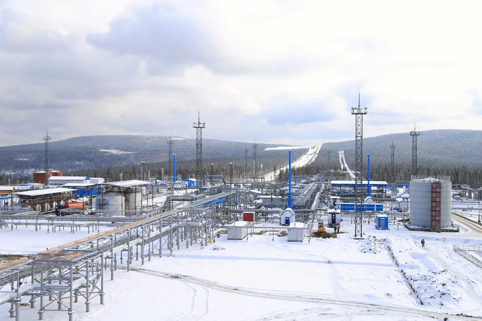 Gas processing facilities at the Kovykta field in eastern Siberia.