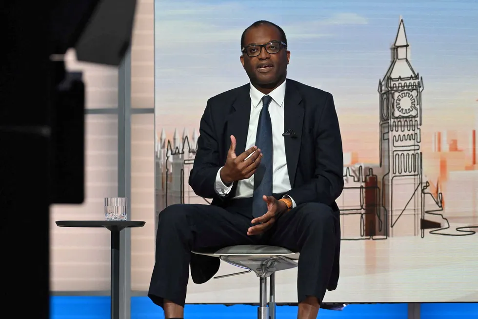 Reforms: UK Chancellor of the Exchequer Kwasi Kwarteng carries out an interview with the BBC on Sunday 25 September